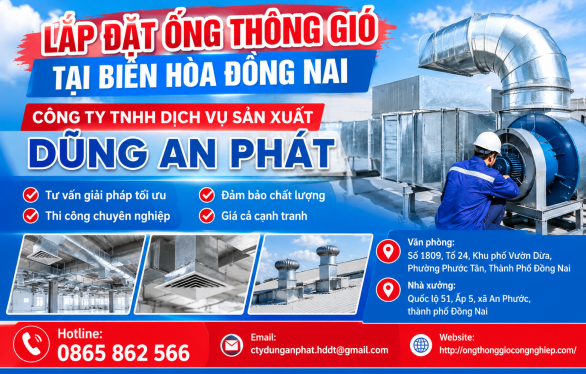 Lắp đặt ống th&ocirc;ng gi&oacute; tại Bi&ecirc;n H&ograve;a Đồng Nai