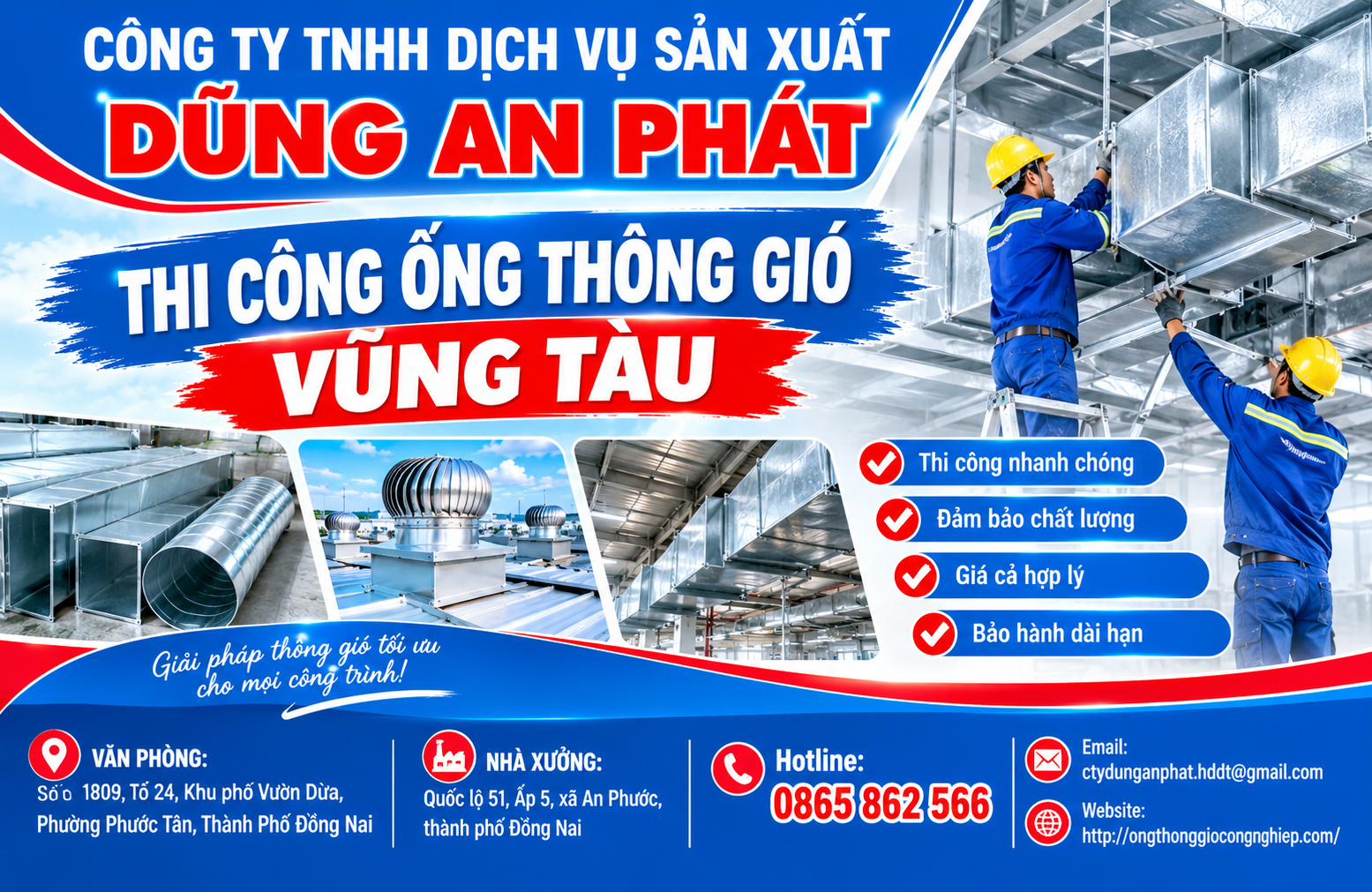 Thi công ống thông gió Vũng Tàu