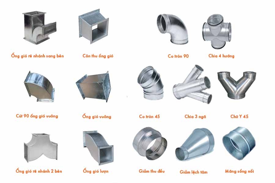 Hình ảnh phụ kiện ống gió